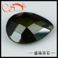 pear shape dark olive double facets stones for necklace pendants